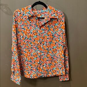 Floral Shirt with Pearl Buttons